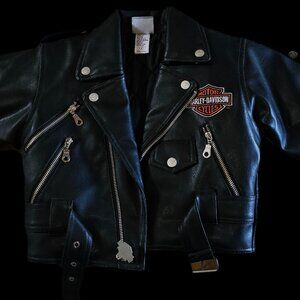 Kids Harley Davidson Leather Jacket Size 4